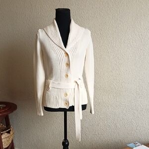 Banana Republic Cream Cardigan with Belt SZ XS